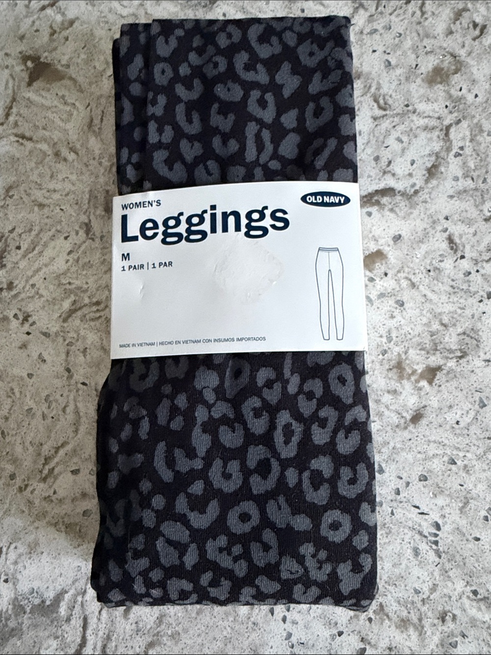 NWT Old Navy Black & Gray Leopard Print Women’s Leggings